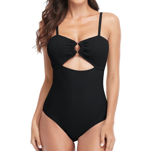NWT Charmo | Black Round-Keyhole Cutout One-Piece - XL - Picture 5 of 7